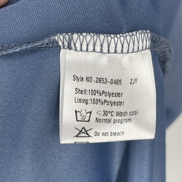 NWT Ever Pretty Hi Lo Chiffon Midi Dress sz L Illusion Lace Top Rhinestone Blue - Picture 9 of 11